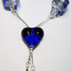 Braccialetti in Vetro di Murano colore blu trasparente con cuore blu